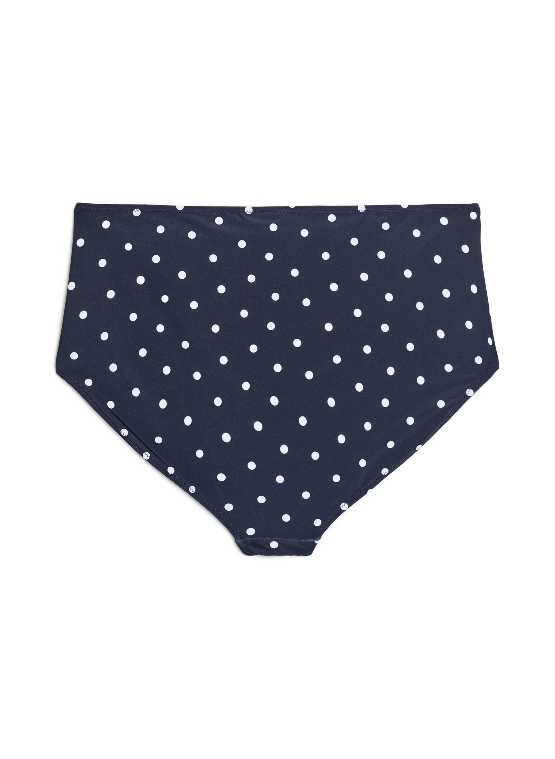 ZizziH&oslash;jtaljet bikinitrusse med prikker, Sort, Packshot image number 1