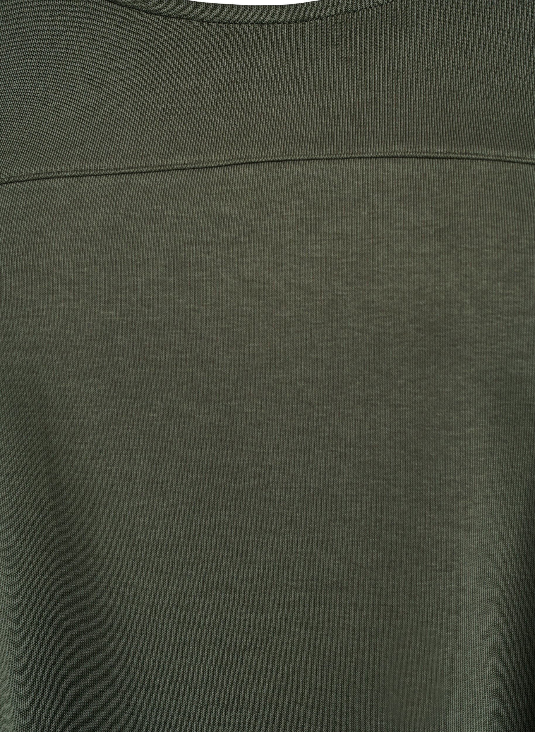 Zizzi Jerseykjole med korte &aelig;rmer og lommer, Gr&oslash;n, Packshot image number 2