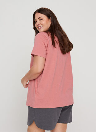Kortærmet nat t-shirt med tryk, Dusty Rose Mélange, Model image number 1