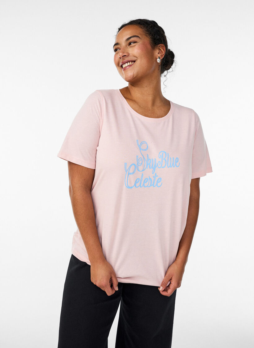 T-shirt med motiv, Lyser&oslash;d, Model image number 0