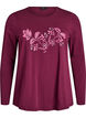 Natbluse i bomuld med frontmotiv, R&oslash;d, Packshot image number 0