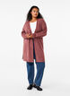 FLASH - Ribstrikket cardigan med slidser, Rose Brown Melange, Model image number 2