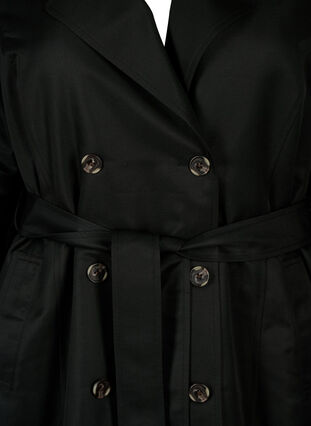 Kort trenchcoat med bælte, Black, Packshot image number 2