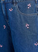 Denim shorts med broderede blomster, Bl&aring;, Packshot image number 2