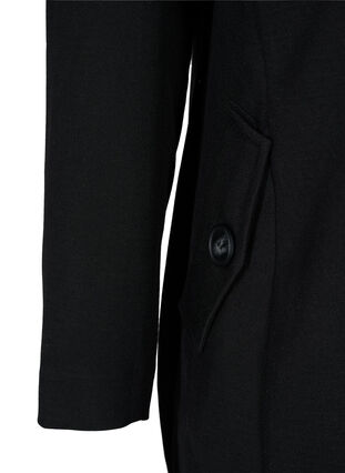 Klassisk frakke med knaplukning, Black, Packshot image number 3