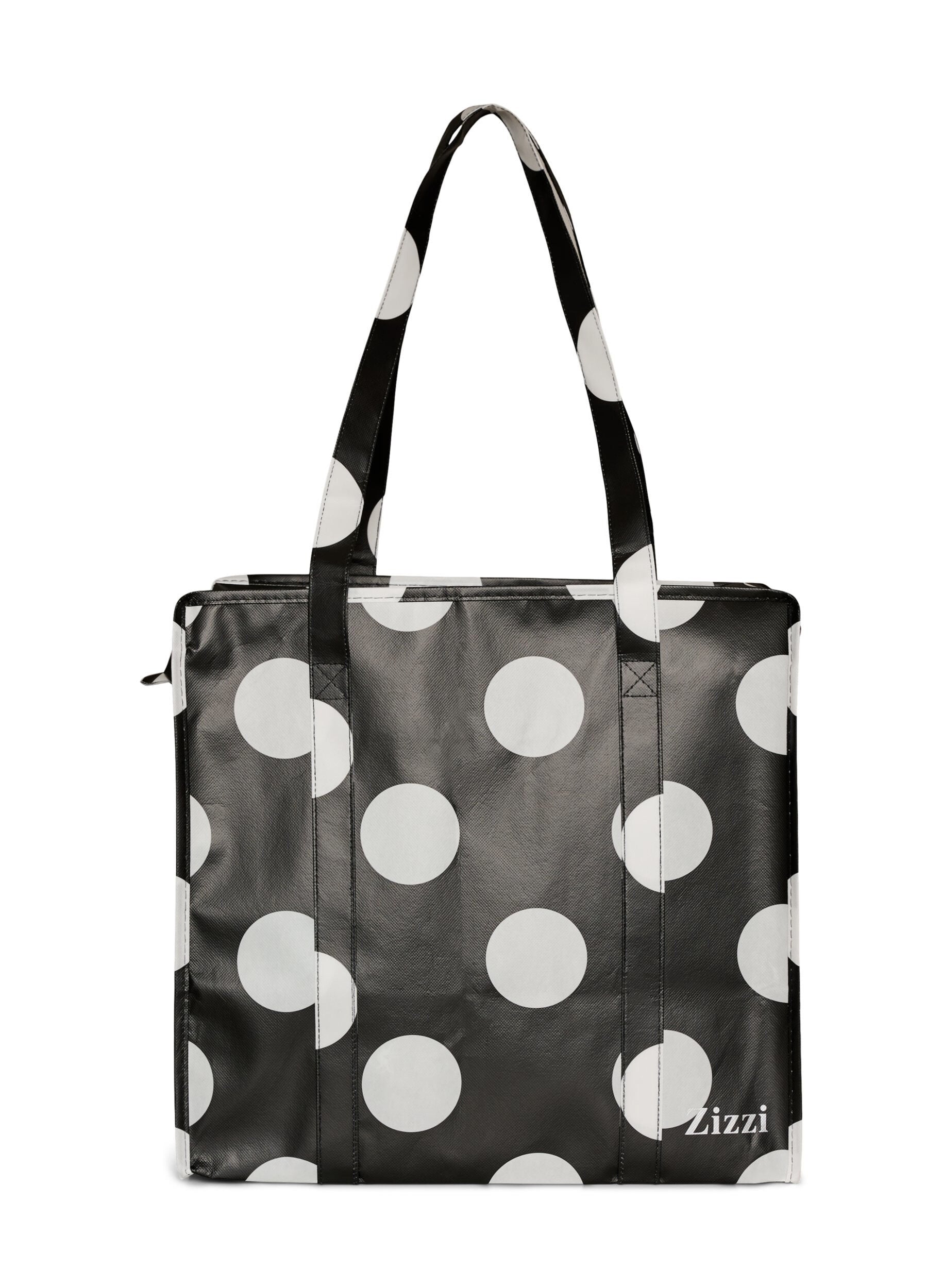 ZizziShoppingbag med lynl&aring;s, Sort, Packshot image number 0