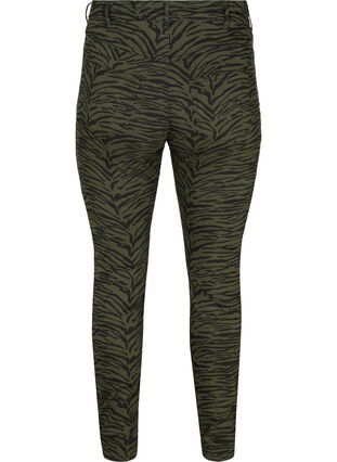Printede Amy jeans med høj talje, Green Zebra, Packshot image number 1