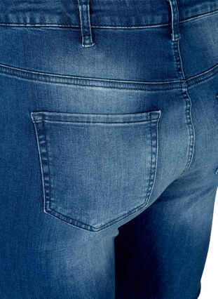 Højtaljet super slim Amy jeans, Blue denim, Packshot image number 3