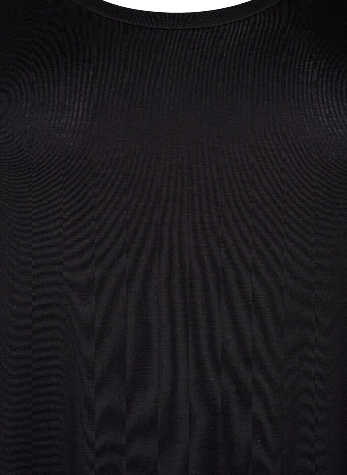 Viskose midikjole med korte ærmer, Black, Packshot image number 2