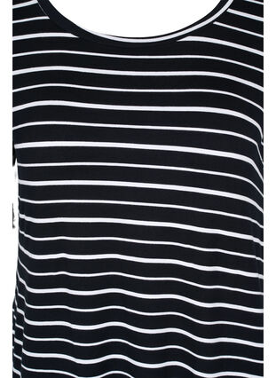 Stribet kjole med korte ærmer, Black w. Stripe, Packshot image number 2