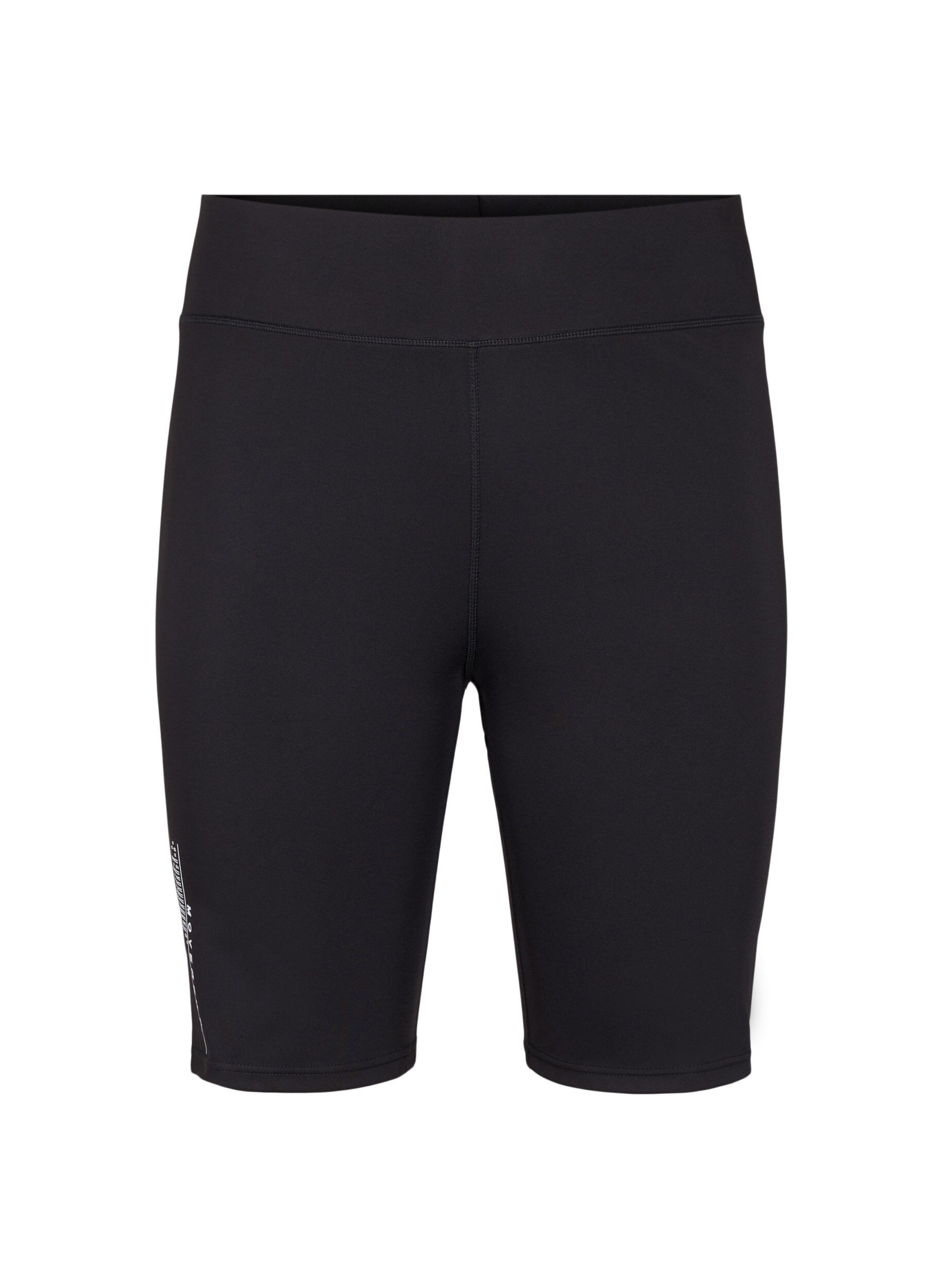 Zizzi T&aelig;tsiddende tr&aelig;ningsshorts med logo, Black, Packshot image number 0