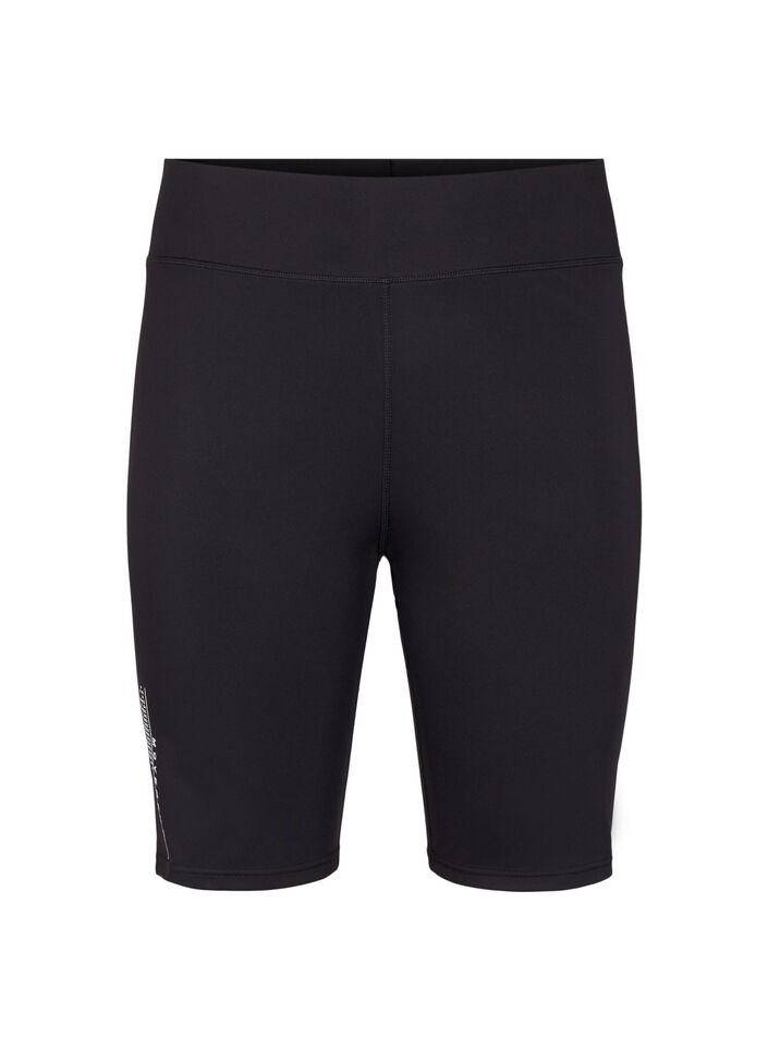 T&aelig;tsiddende tr&aelig;ningsshorts med logo, Black, Packshot image number 0
