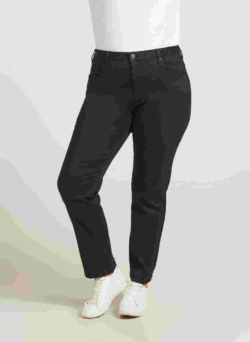 Slim fit Emily jeans med normal talje, Black, Model image number 1