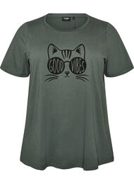T-shirt med motiv, Gr&oslash;n