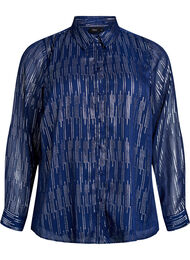 Skjorte med glitrende mønster, Blå