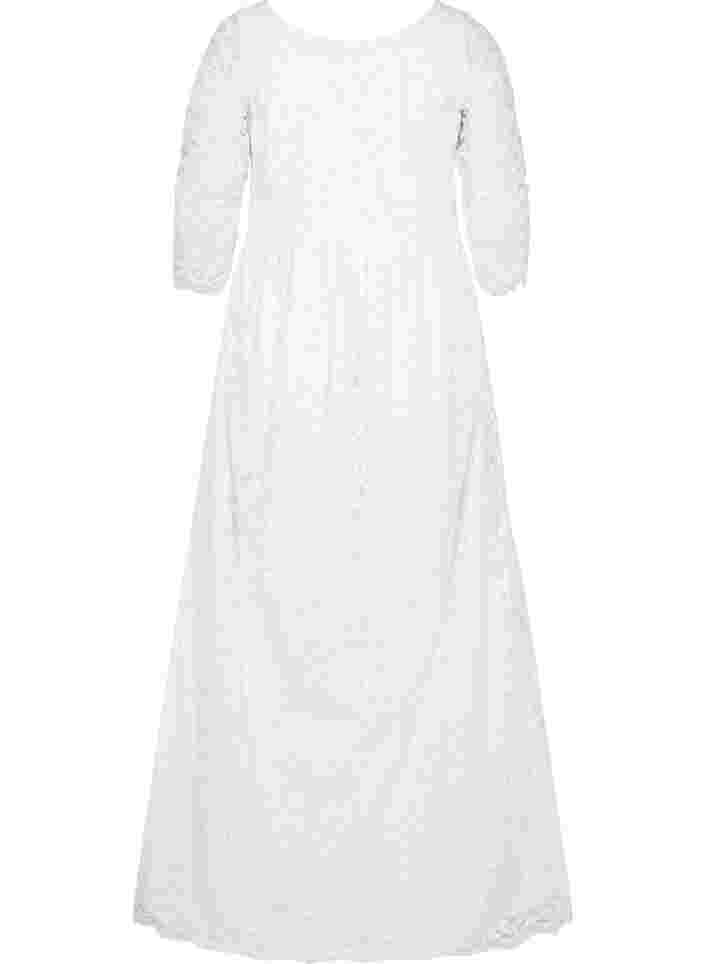 Blonde brudekjole med 3/4 ærmer, Star White, Packshot image number 1