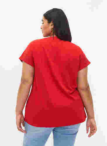 Kortærmet t-shirt i bomuldsblanding, Tango Red, Model image number 1