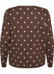 Cardigan med prikker og knaplukning, Brun, Packshot image number 1
