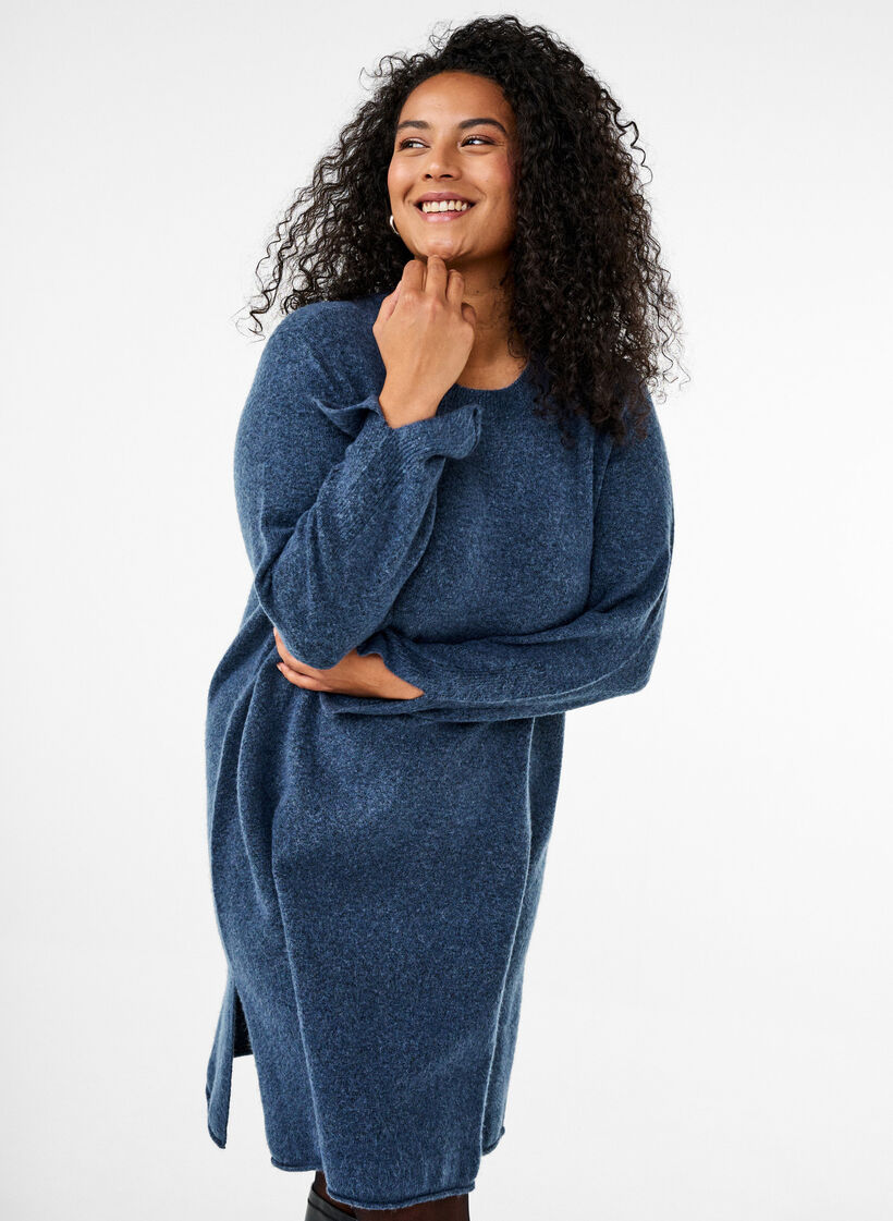 Strikkjole med slids, Bering Sea Mel., Image image number 0