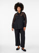 Chiffonbluse med prikket struktur, Black, Model image number 2