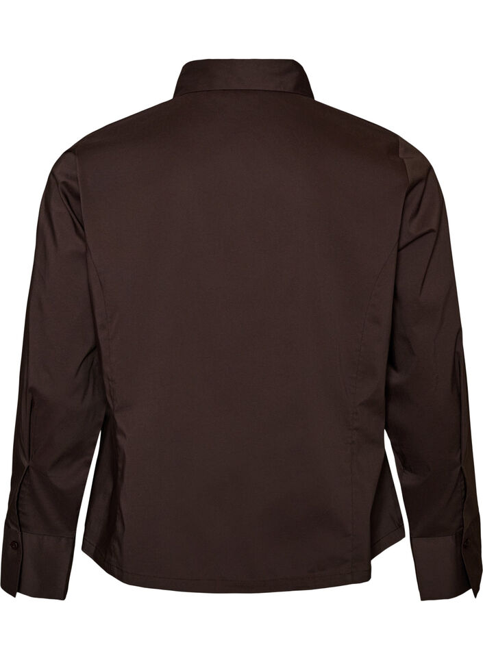 Kort skjorte med tovejslynl&aring;s, Brun, Packshot image number 1