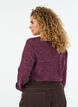 Jerseybluse med V-hals og lange &aelig;rmer, M&oslash;rk Bordeaux, Model image number 2