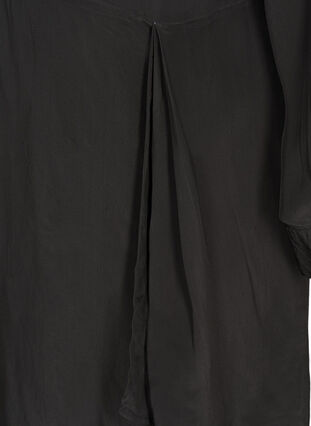Langærmet kjole i viskose, Black, Packshot image number 3