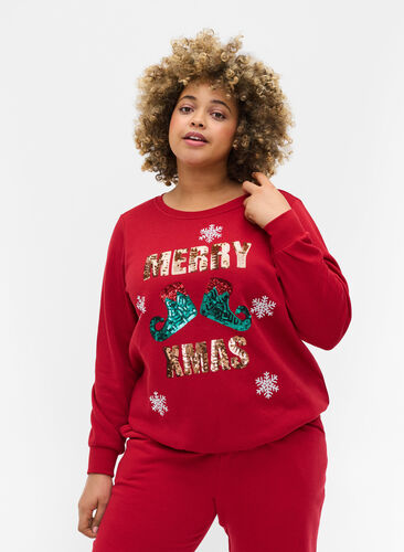 Jule sweatshirt , Red Merry Xmas , Model image number 0