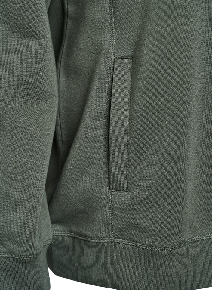 Sweatshirt med h&oslash;j krave og lommer, Gr&oslash;n, Packshot image number 3
