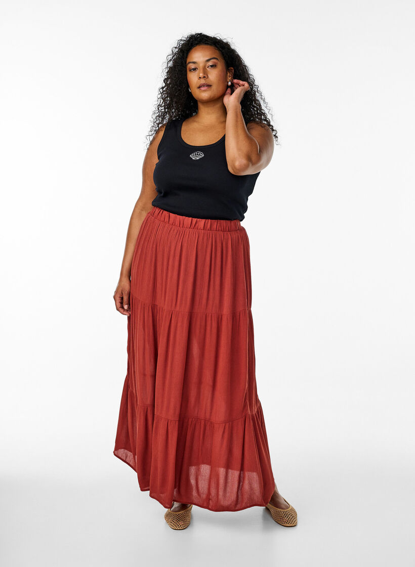 T&aelig;tsiddende top med motiv, Sort, Model image number 1