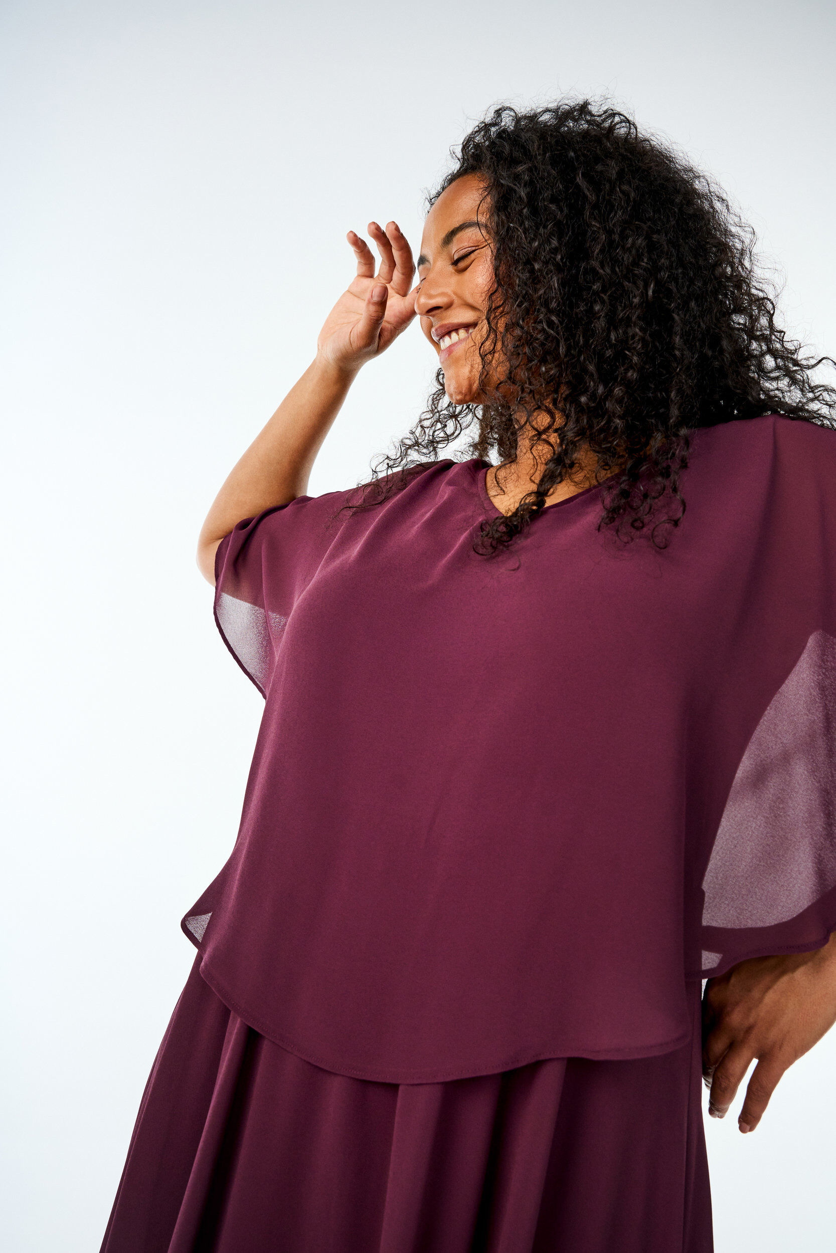 Zizzi Kort&aelig;rmet maxikjole med a-shape, R&oslash;d, Image image number 0