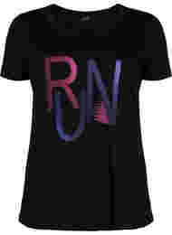 Trænings t-shirt med print, Black w. stripe run