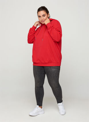 Sweatshirt med hætte og lomme, Lollipop, Model image number 2