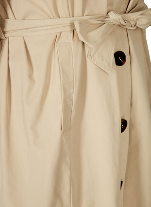 Frakke med bælte og krave, Feather Gray, Packshot image number 3