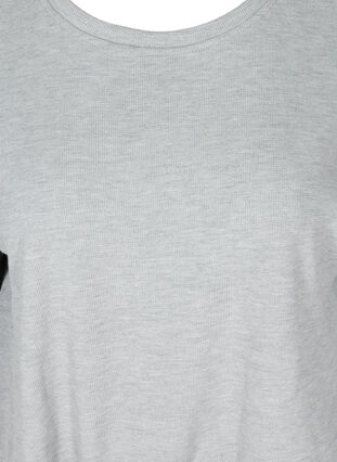 Bluse med 2/4 ærmer og justerbar bund, Light Grey Melange, Packshot image number 2