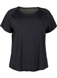 Trænings t-shirt med mesh og refleksdetalje, Black