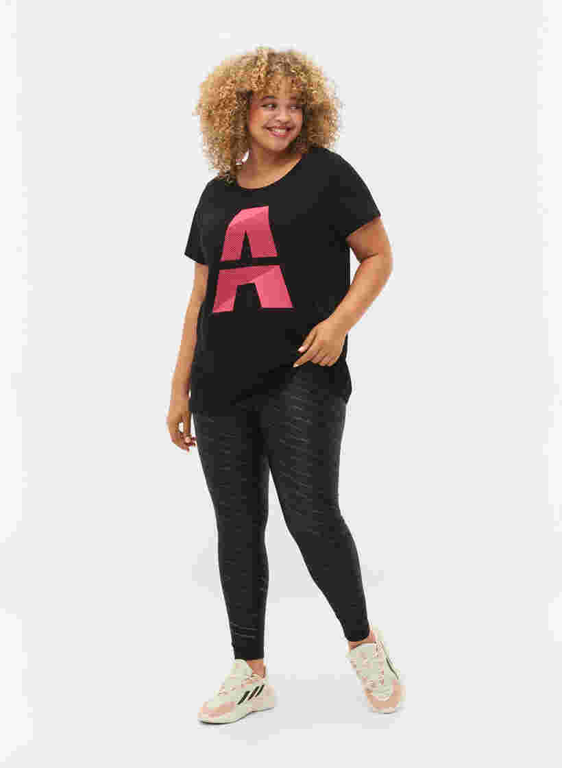 Trænings t-shirt med print, Black w. Pink A, Model image number 2