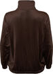Cardigan i bl&oslash;d velour med lynl&aring;s og h&oslash;j krave, Brun, Packshot image number 1