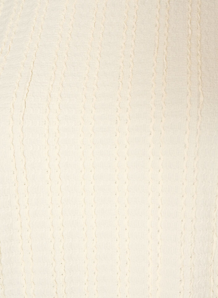 Jerseybluse med struktur og ballonform, Vanilla, Packshot image number 2