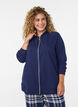 Sweatcardigan med h&aelig;tte og lommer, Bl&aring;, Model image number 0