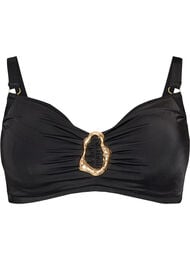 Bikini bh med b&oslash;jle og guldfarvet detalje, Sort
