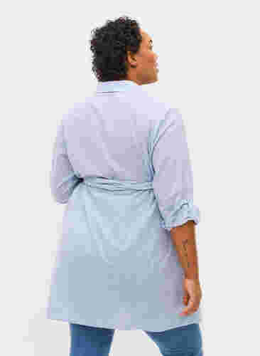 Graviditets skjortekjole i bomuld, Blue Stripe, Model image number 1