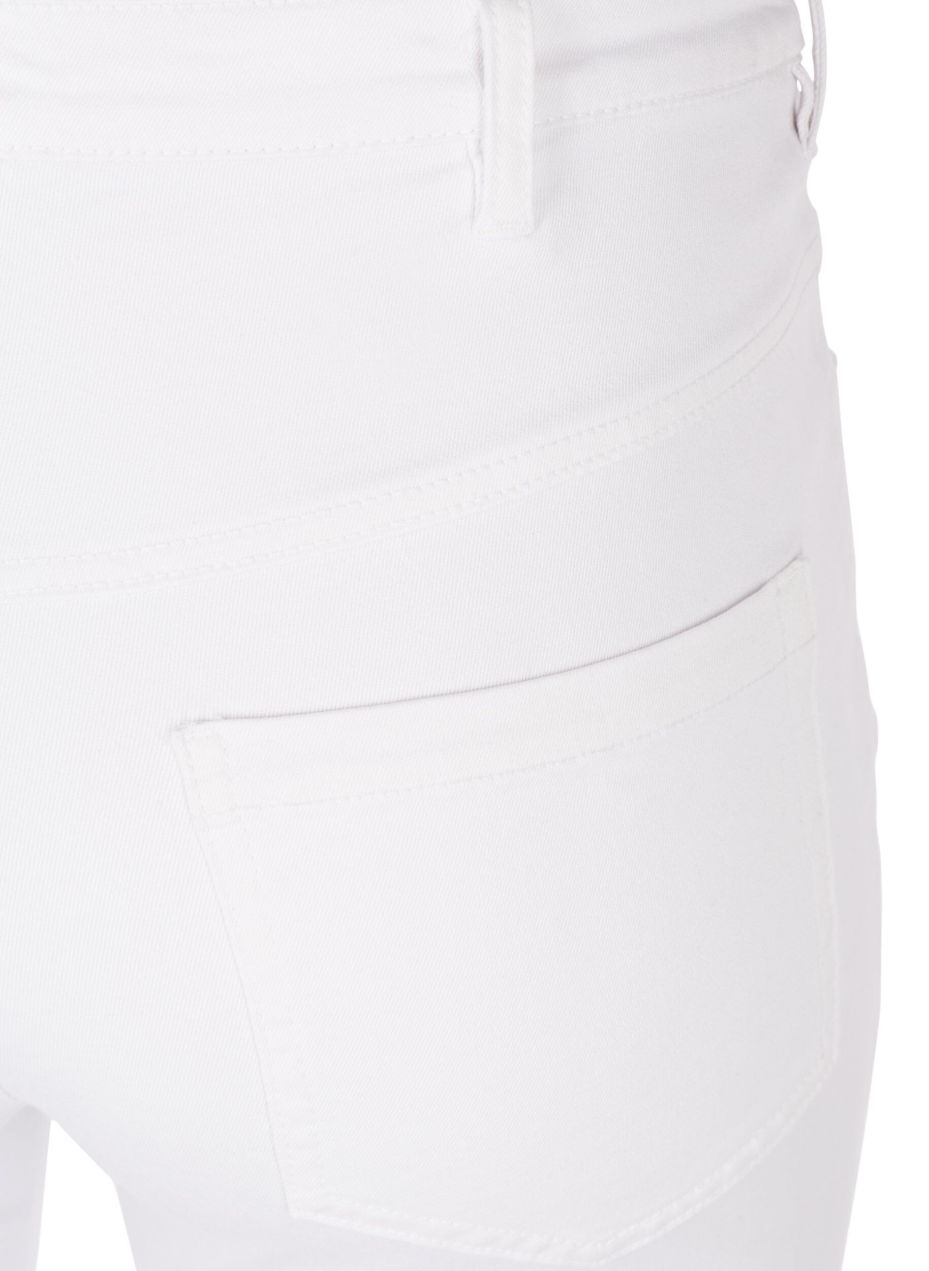 ZizziSuper slim Amy jeans med h&oslash;j talje, White, Packshot image number 3