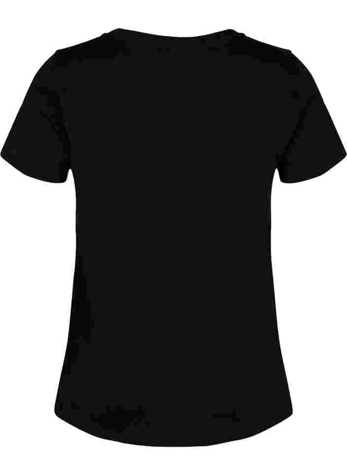 Bomulds trænings t-shirt med tryk, Black w. No. 10, Packshot image number 1