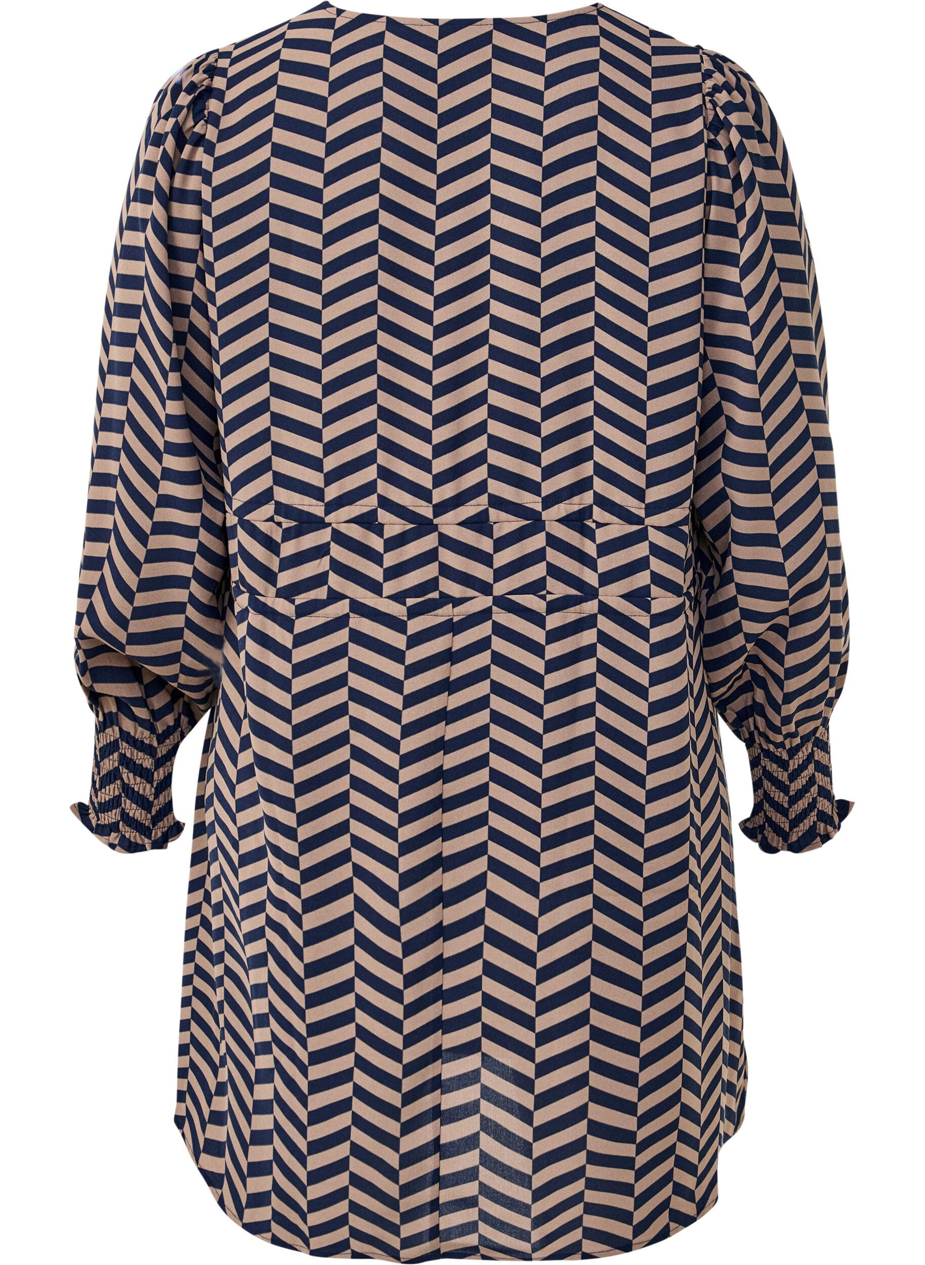 Zizzi Kjole med bindeb&aring;nd i taljen, Bl&aring;, Packshot image number 1