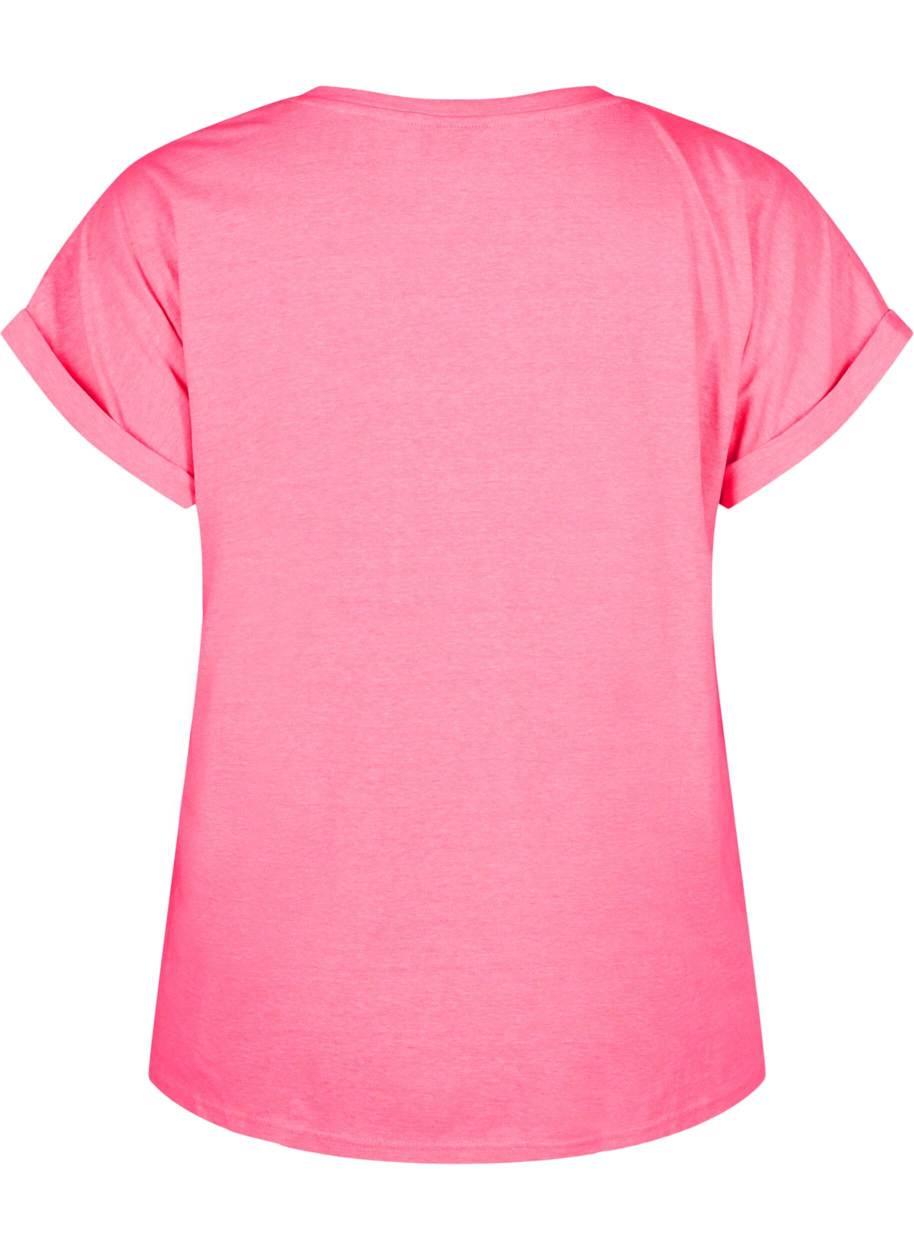 Zizzi Neonfarvet t-shirt i bomuld, Lyser&oslash;d, Packshot image number 1