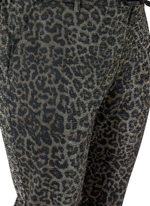 Cropped Maddison bukser med glitter og leo print, Lurex Leo, Packshot image number 2