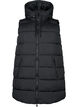 Lang vest med h&aelig;tte og lommer, Sort, Packshot image number 0