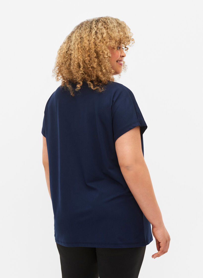 Trænings t-shirt med rund hals, Black Iris ASS, Model image number 1