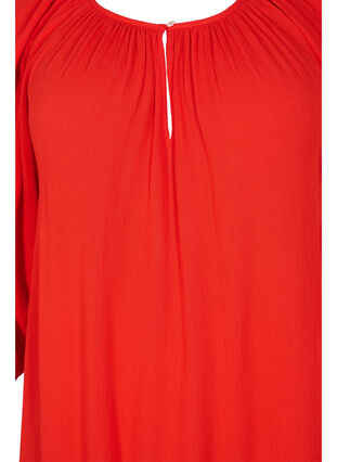 Viskose kjole med 3/4 ærmer , Fiery Red, Packshot image number 2